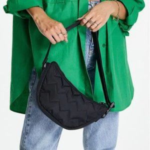 ASOS Design Topshop Nylon Quilted Shoulder Bag in Black Size OS NWT